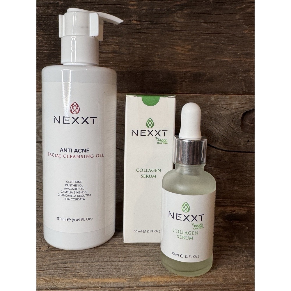 NEXXT Skincare Duo Bundle | Anti-Acne Cleansing Gel + Collagen Face Serum | $50